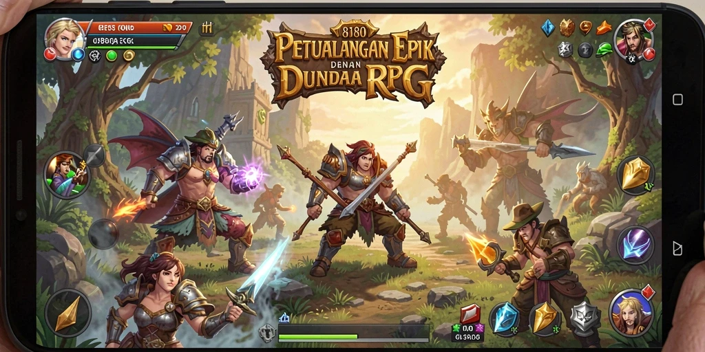Menampilkan permainan RPG yang menarik dan mendebarkan.