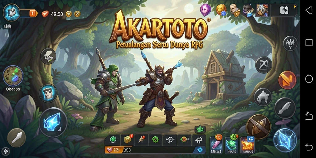 Tampilan gameplay seru dalam dunia RPG AKARTOTO.