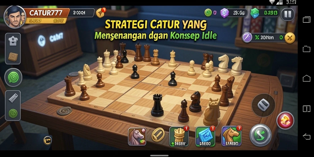 Tampilan menarik dari gameplay catur yang seru dan menantang.
