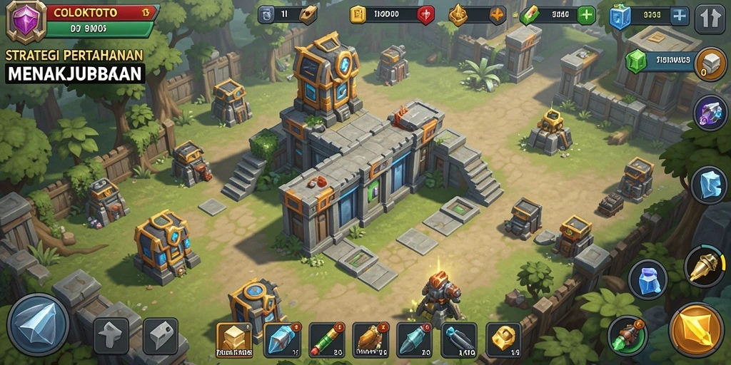 Cuplikan gameplay COLOKTOTO menunjukkan keseruan pertahanan menara.