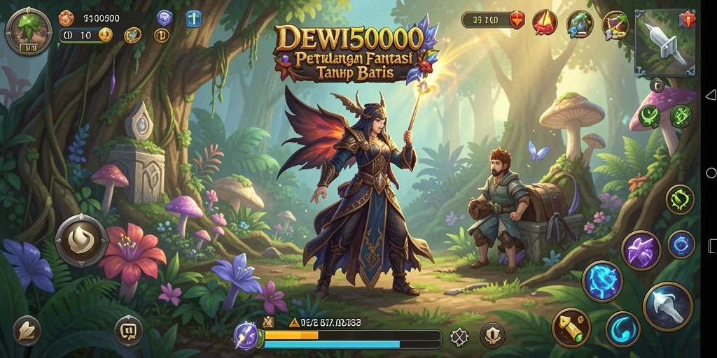 Tangkapan layar menampilkan aksi seru dalam permainan RPG DEWI5000.