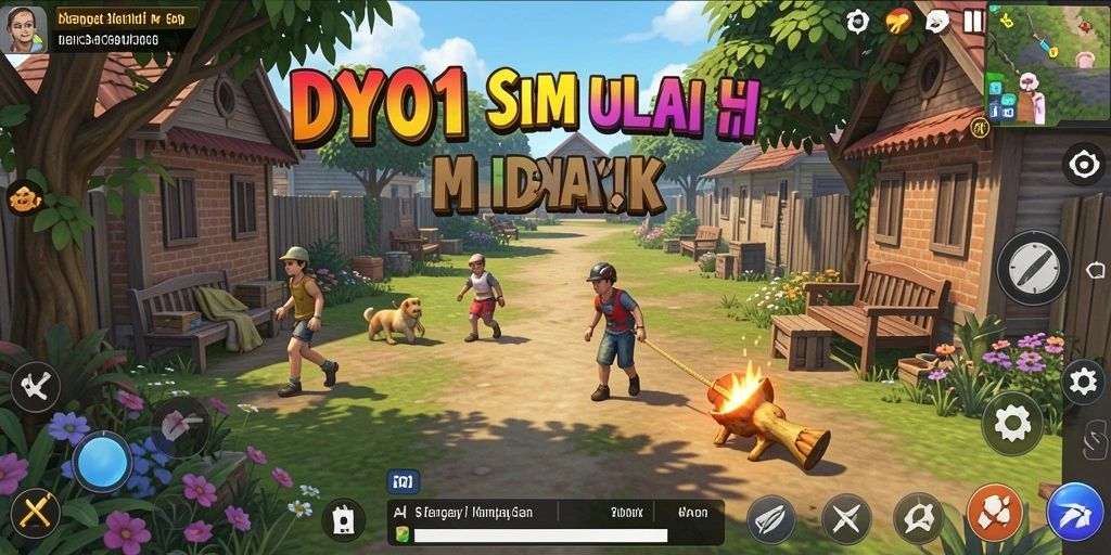 Tampilan gameplay DYO1 yang menampilkan interaksi karakter dalam simulasi kehidupan.