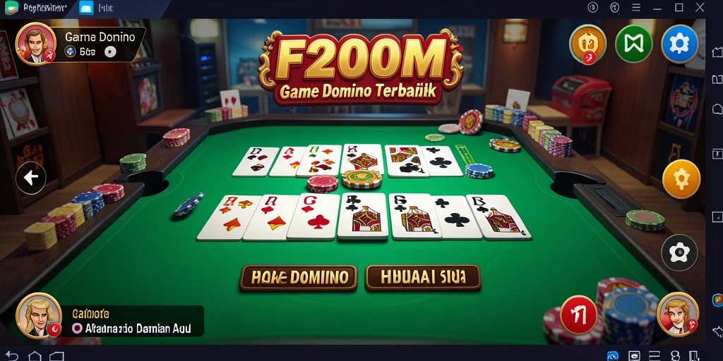 Screenshot gameplay F200M menampilkan aksi Domino yang seru.