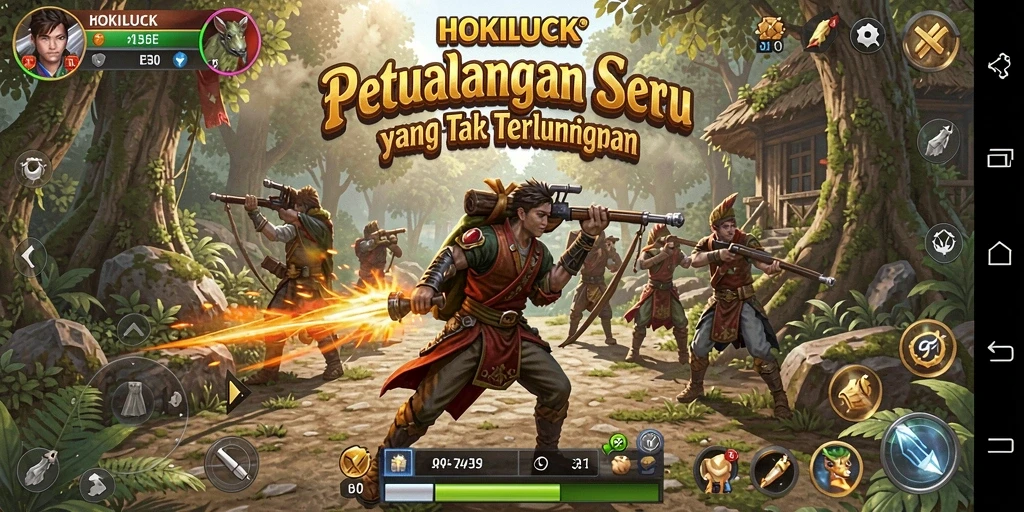 Tampilan gameplay HOKILUCK yang seru dan penuh aksi dalam petualangan.