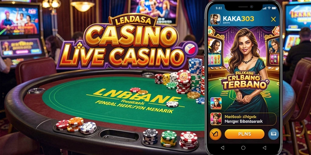 Screenshot KAKA303 menampilkan dealer profesional dalam sesi permainan Live Casino.