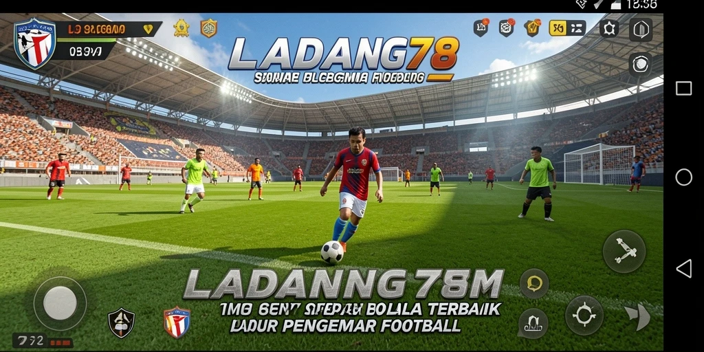 Tampilan gameplay yang mendebarkan di LADANG78 dengan aksi sepak bola yang intens.