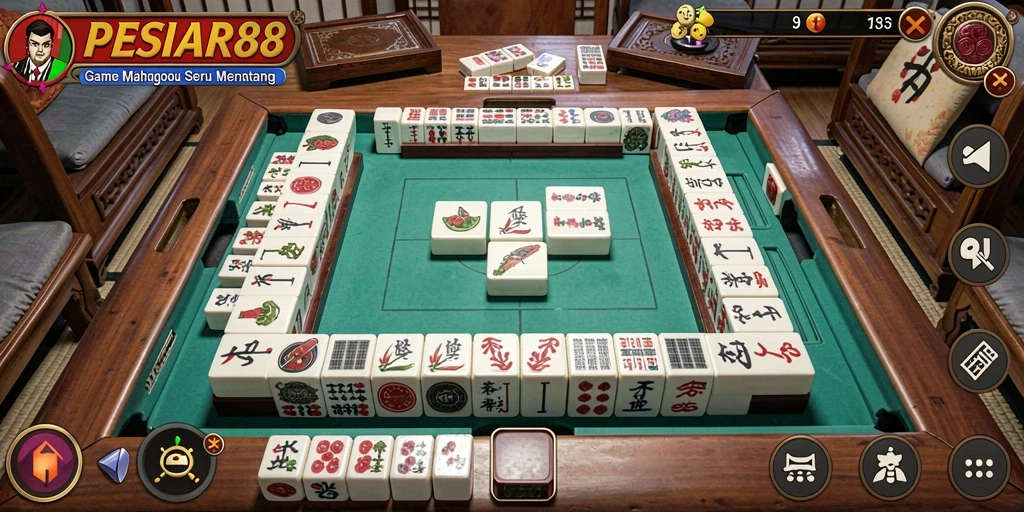 Tangkapan layar menunjukkan pengalaman gameplay Mahjong yang mendebarkan.