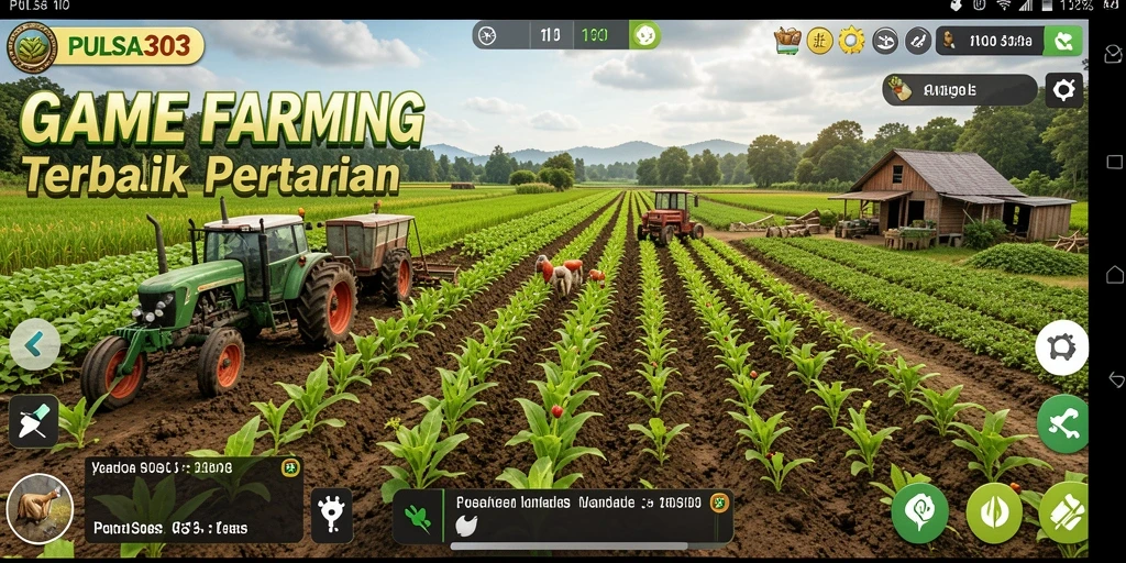 Screenshot gameplay PULSA303 menampilkan aktivitas pertanian yang seru.