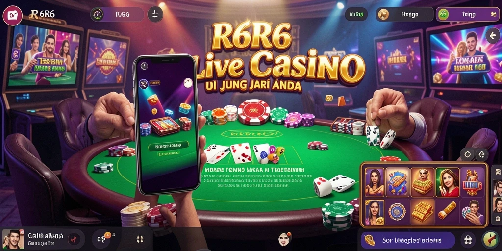 Tampilan permainan Live Casino dengan dealer profesional di R6R6.