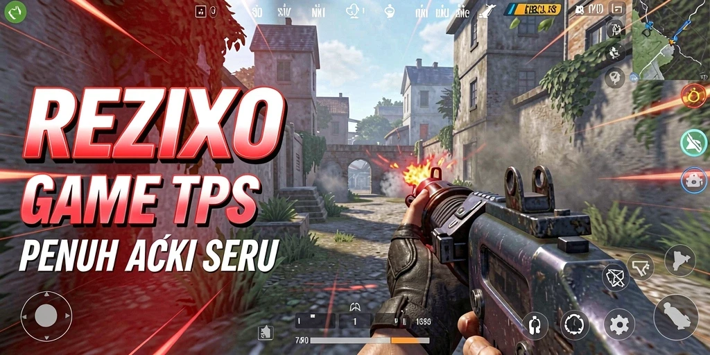 Tampilan seru dari gameplay <strong>REZIXO</strong>, menampilkan aksi tembak-menembak yang intens.