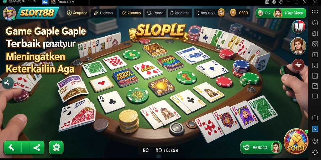 Screenshot utama SLOT88 menampilkan gameplay Gaple yang seru dan menyenangkan.