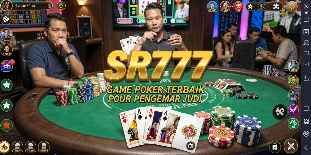 Screenshot utama SR777 menampilkan aksi seru permainan Poker yang mendebarkan.