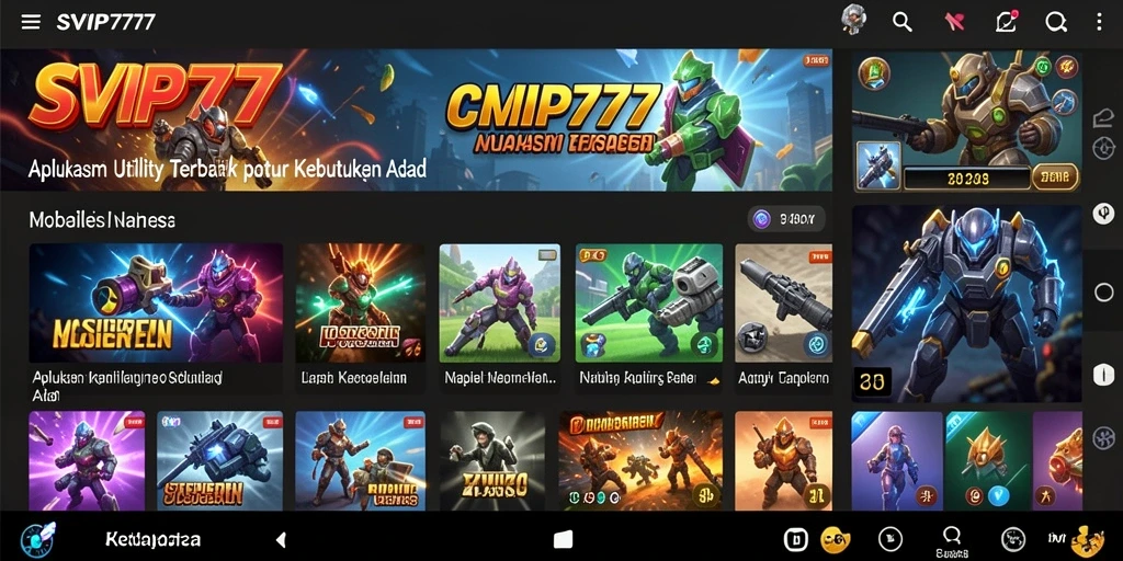 Screenshot utama SVIP777 menampilkan antarmuka aplikasi Utility yang intuitif.